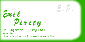 emil pirity business card